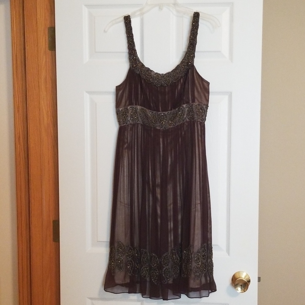 Beautiful Beaded Nightway Cocktail Dress